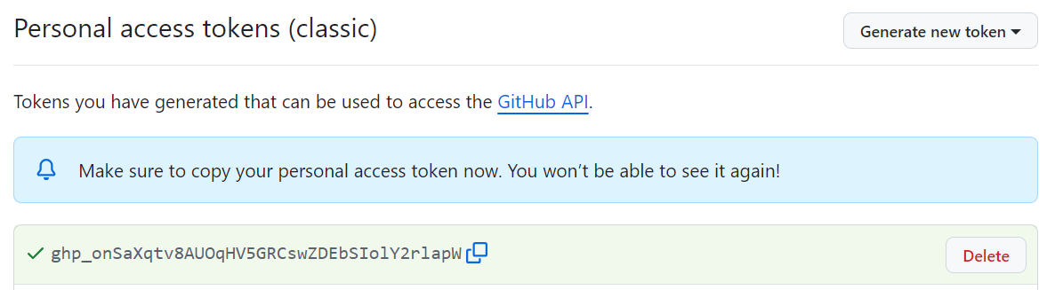 Token created