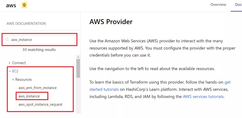 Search aws_instance