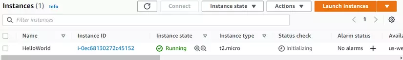 EC2 created in the console