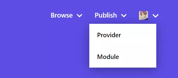 Publish menu