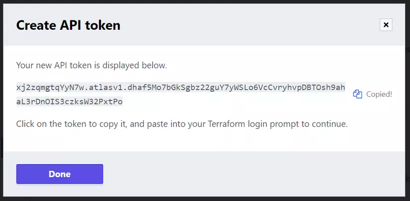 Create API token