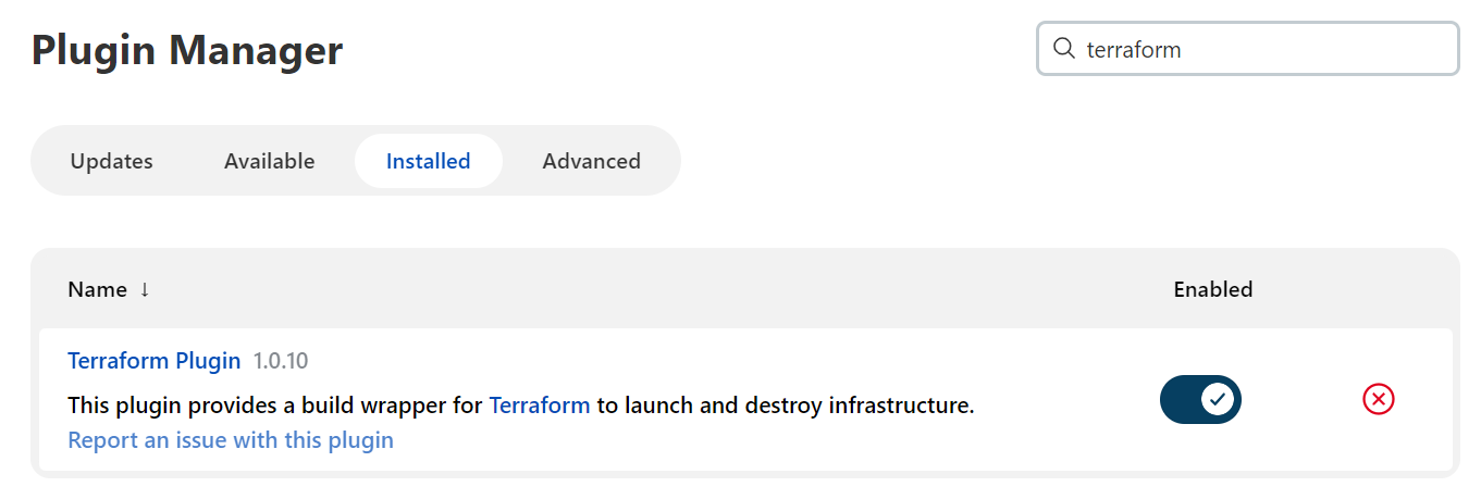 Installing the Terraform plugin